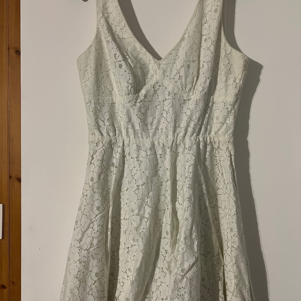Fun Off-White Lace Dress